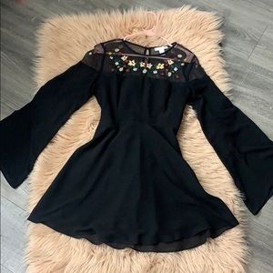 Black flower dress